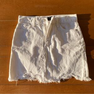 White high rise mini skirt